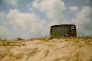 TV on sand: A problem of modernity with the solution all around it.