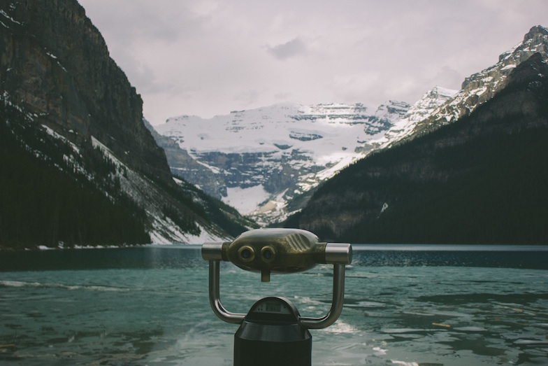 being busy binocular view of mountains