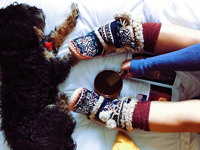 Wearing furry socks, cozy slippers, drinking tea and snuggling with your dog all represents what the Danes call hygge.
